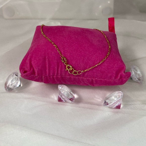 14K YELLOW GOLD heart anklet MADE IN ITALY REAL GOLD ❤️ - Picture 3 of 10